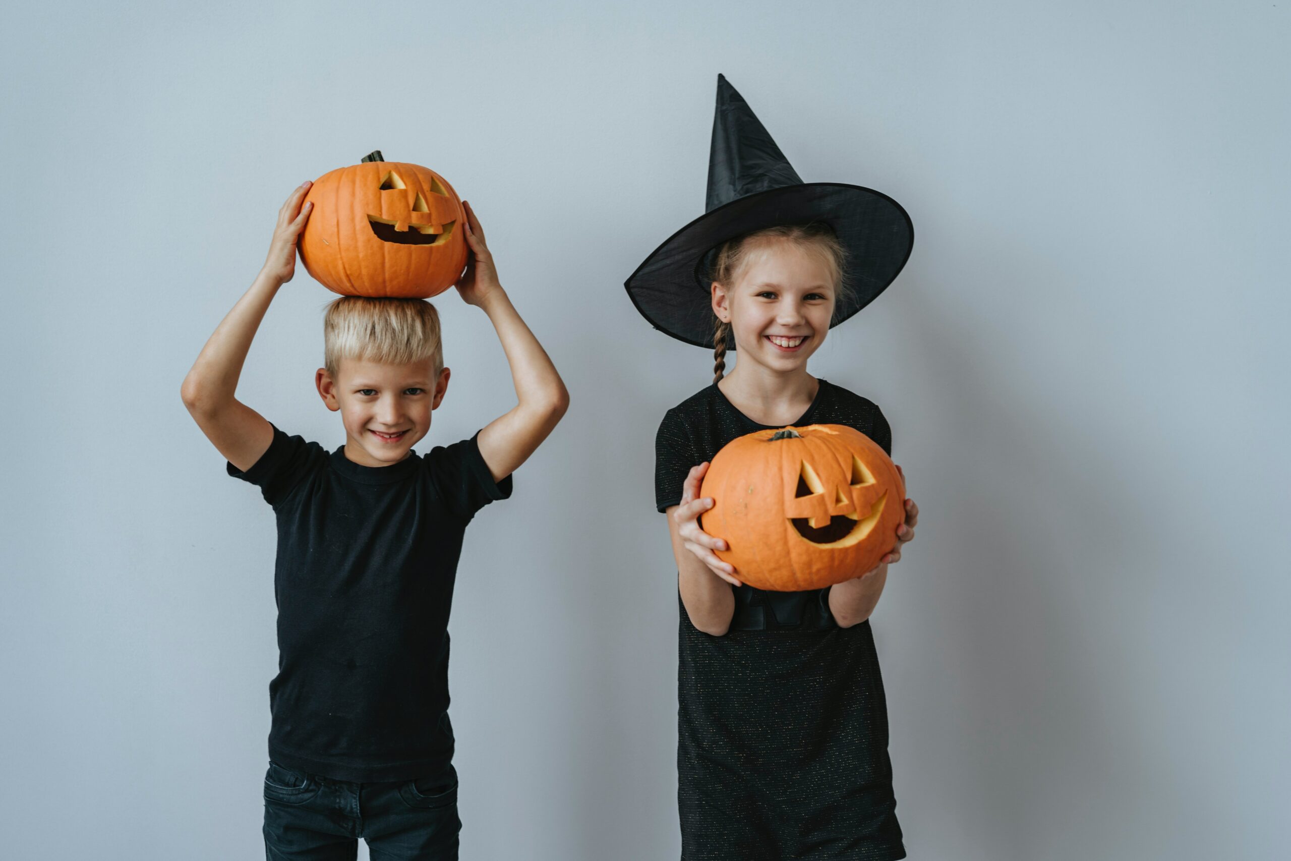 Kids with pumpkins